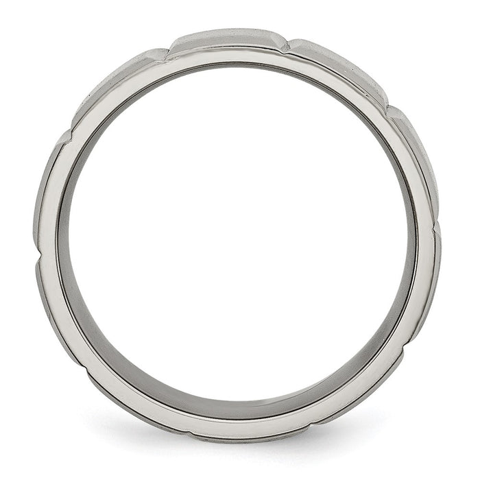 Buy Exclusive 8mm Grooved Band in Satin & Polished Titanium | Stylish Value-2