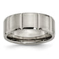 Buy Stylish 8mm Chisel Titanium Grooved Band - Exclusive Satin & Polished Finish-7
