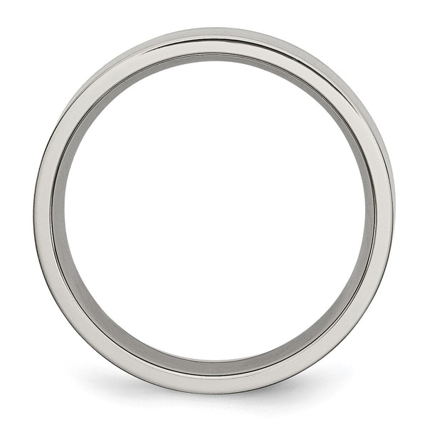 6mm Brushed Titanium Flat Band - Chisel