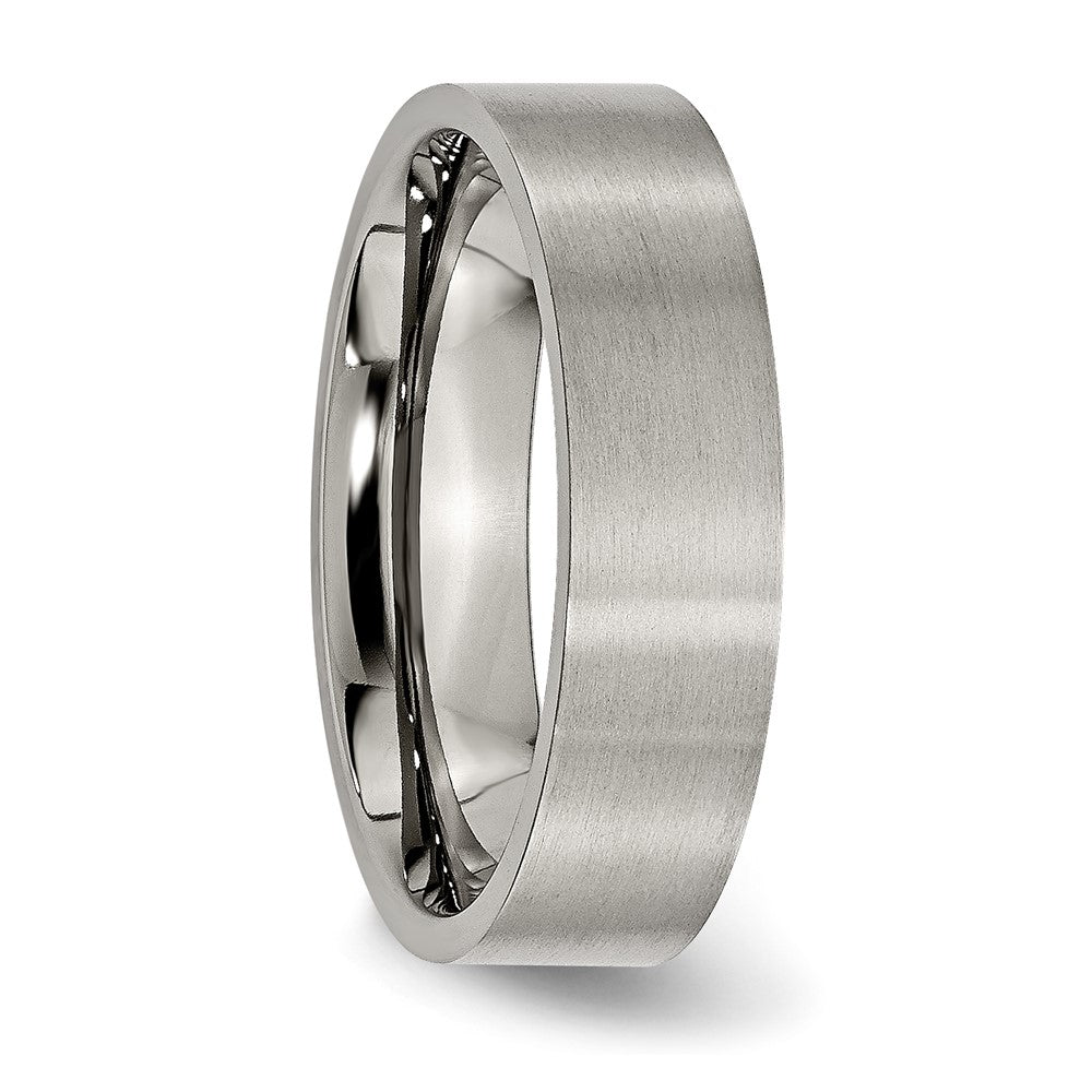 Buy Exclusive 6mm Brushed Titanium Flat Band - Stylish & Affordable Jewelry