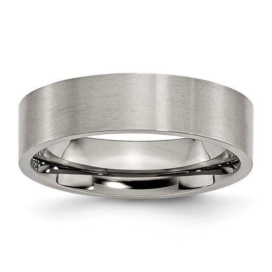 Buy Exclusive 6mm Brushed Titanium Flat Band - Stylish & Affordable Jewelry