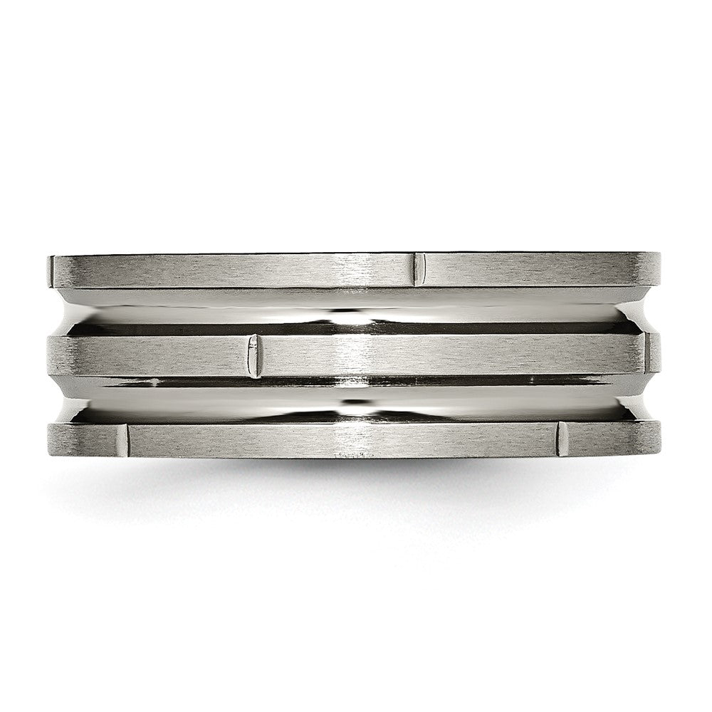 Buy High-Quality 8mm Chisel Titanium Band - Stylish Grooved Design, Affordable Price