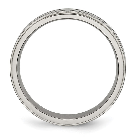 Buy Exclusive 6mm Titanium Chisel Band with Black Enamel - Stylish Design!