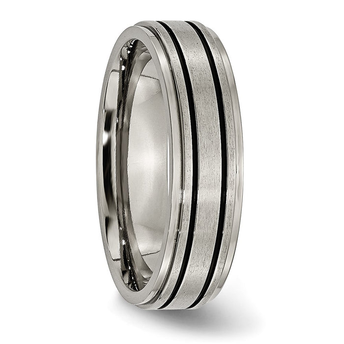High-Quality Titanium Chisel 6mm Band with Black Enamel | Stylish Design-4