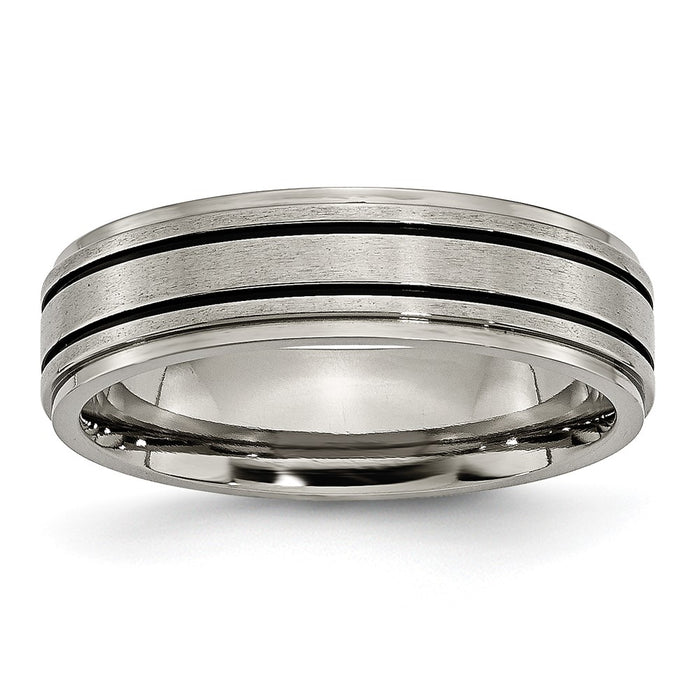 High-Quality Titanium Chisel 6mm Band with Black Enamel | Stylish Design-1