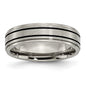 High-Quality 6mm Titanium Chisel Band with Brushed Center & Black Enamel Finish-8