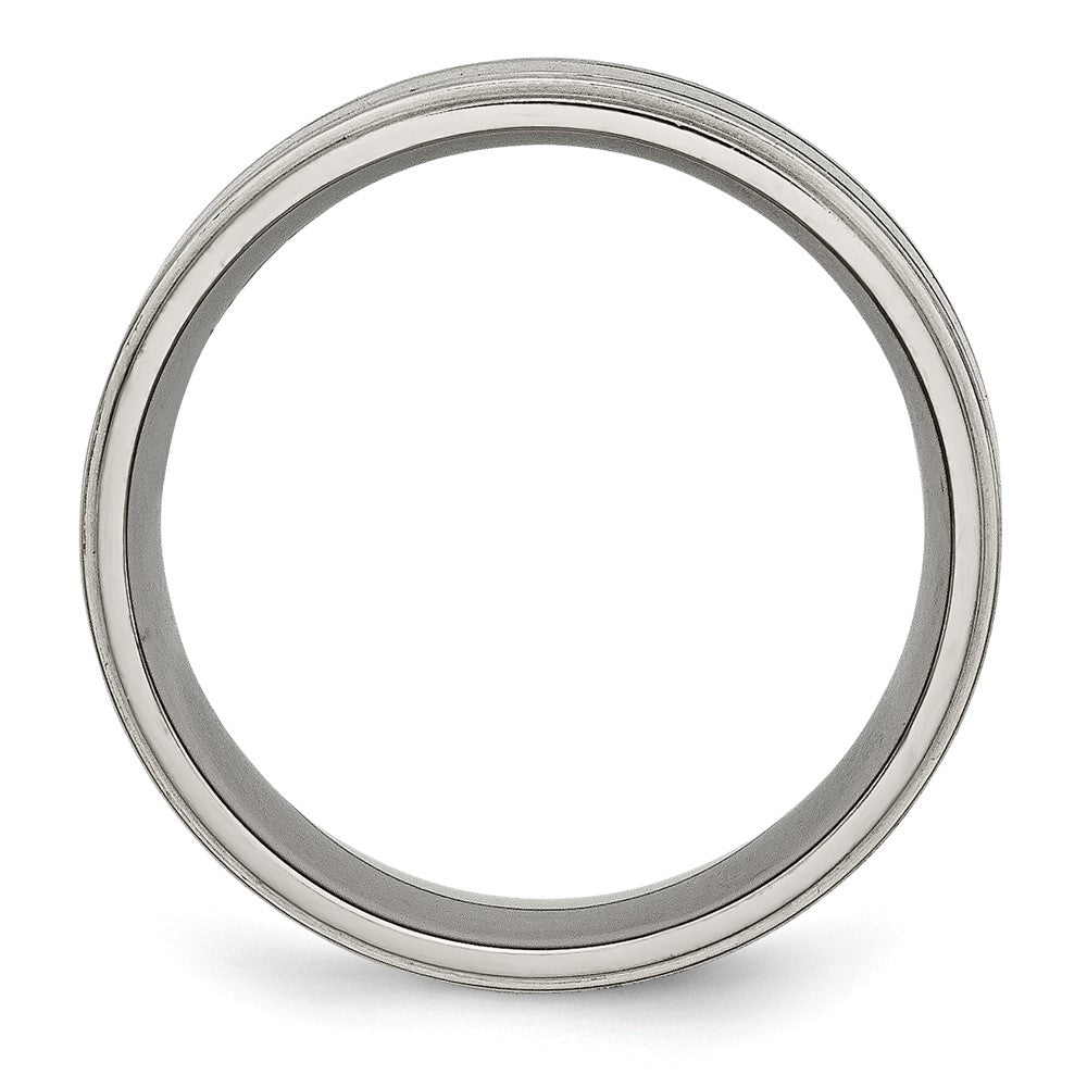 Buy Stylish 8mm Titanium Chisel Band - Satin Finish with Black Enamel