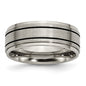 Exclusive Titanium Chisel 8mm Satin Center Black Enamel Band - Stylish Value-2