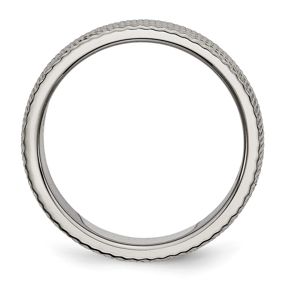 High-Quality 6mm Chiseled Titanium Band - Stylish Polished & Textured Finish