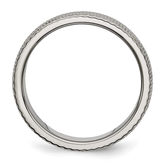 Buy Exclusive 6mm Chiseled Titanium Band - Stylish Polished & Textured Finish