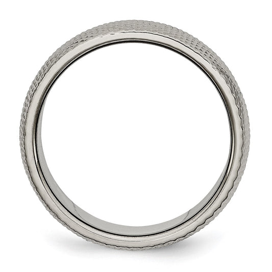 Buy Exclusive 8mm Chiseled Titanium Band - Stylish Polished & Textured Finish