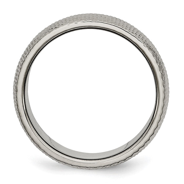 Chisel 8mm Polished & Textured Titanium Band