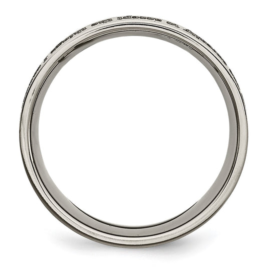 Buy 8mm Chiseled Titanium Flat Band - Stylish Brushed Finish & Serenity Prayer