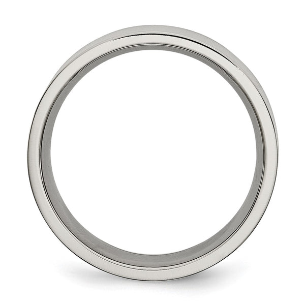 Brushed Titanium 8mm Flat Band Ring