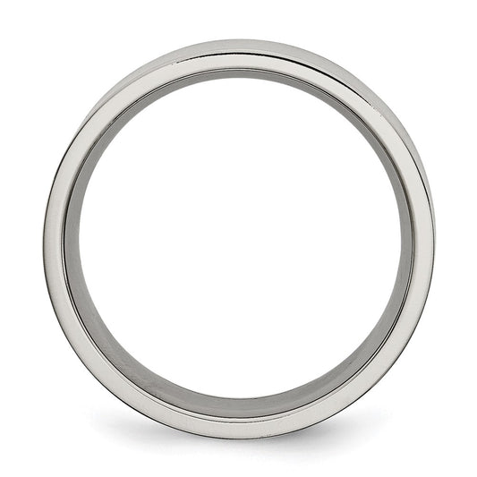 Buy Stylish Brushed Titanium 8mm Flat Band by Chisel - Luxury & Value!