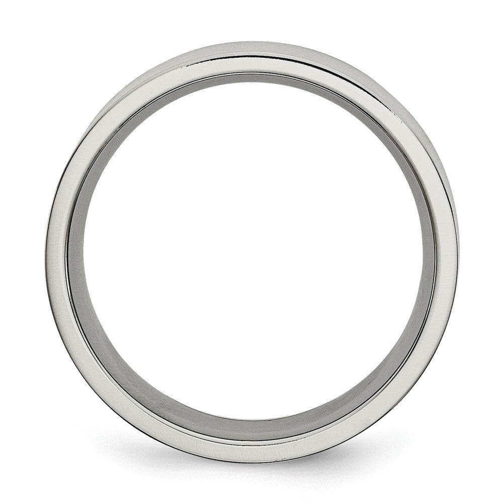 Exclusive 8mm Brushed Titanium Flat Band Ring - Stylish & Affordable Choice