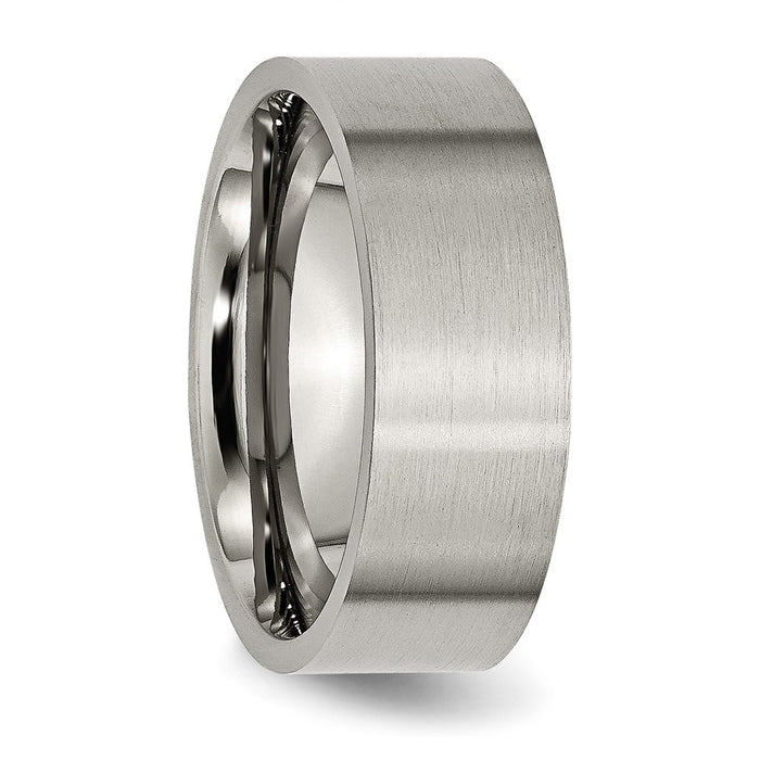 Buy Stylish Brushed Titanium 8mm Flat Band - Luxury Ring, Great Value!-4
