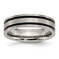 High-Quality Brushed Black Enamel 6mm Flat Band in Chisel Titanium - Stylish Value-9