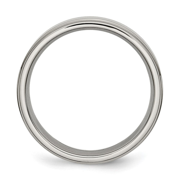 Chisel Titanium 6mm Polished Ridged Edge Ring