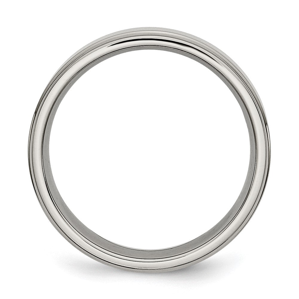 Buy Stylish 6mm Polished Titanium Band - Exclusive Ridged Edges, High-Quality