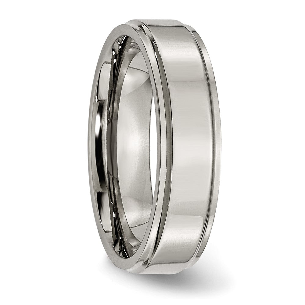Buy Stylish 6mm Polished Titanium Band - Exclusive Ridged Edges, High-Quality