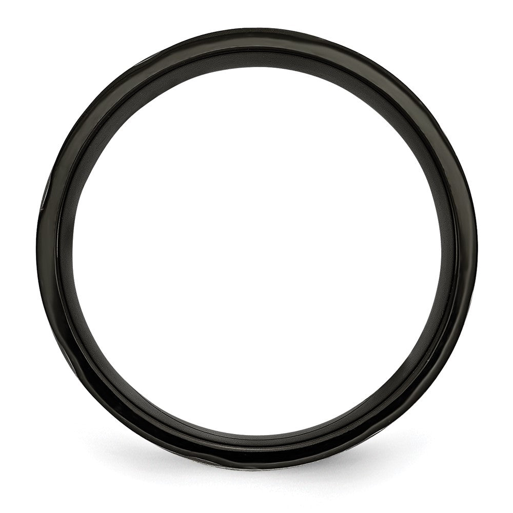 Buy Stylish 8mm Chisel Titanium Band - Brushed Black IP-Plated Design