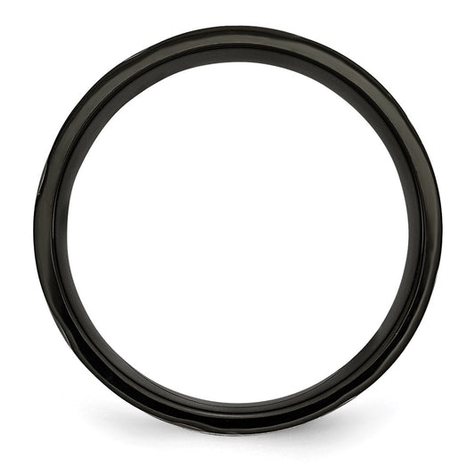 Shop Stylish 8mm Chisel Titanium Band - Brushed & Polished Black IP Design