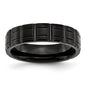 Exclusive Chiseled Titanium 6mm Notched Band - Stylish Black IP Finish-3