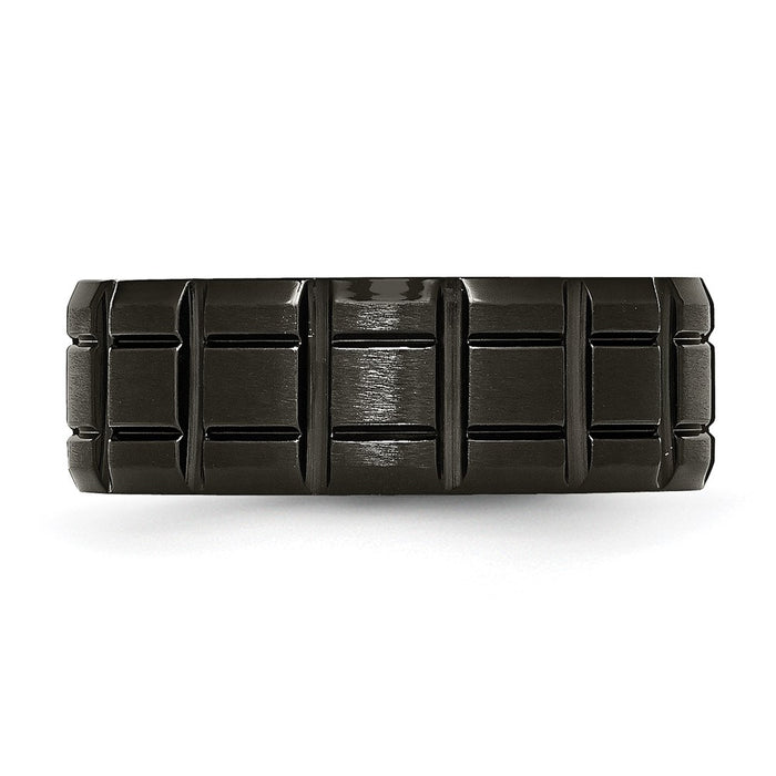 Buy Exclusive 8mm Brushed & Polished Black IP-Plated Titanium Band - Luxury Value!-3