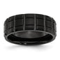Buy Stylish Chisel 8mm Notched Band | Brushed & Polished Black Titanium-9