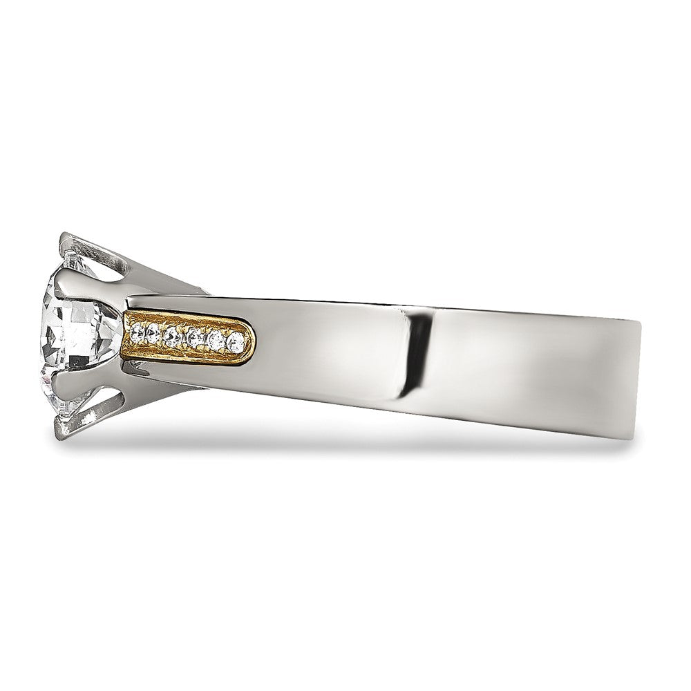 Buy Stylish Chiseled Titanium Ring | 14K Gold Inlay & CZ Stones, Affordable Price