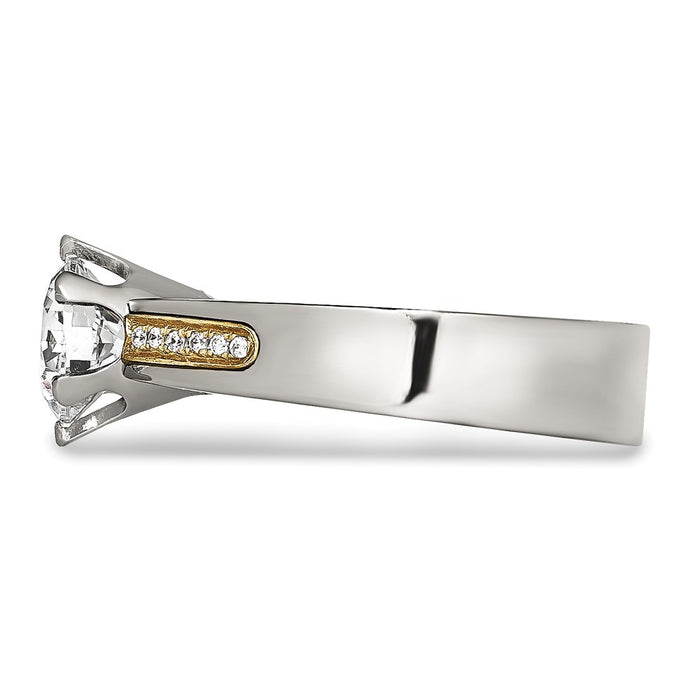 Buy Stylish Chiseled Titanium Ring | 14K Gold Inlay & CZ Stones, Affordable Price-3
