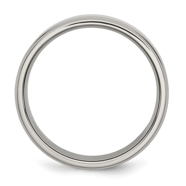 7mm Chiseled Titanium Polished Ring