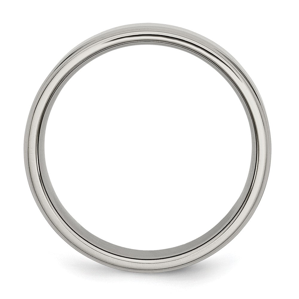 Buy High-Quality 7mm Chiseled Titanium Ring | Stylish Textured Edge Design