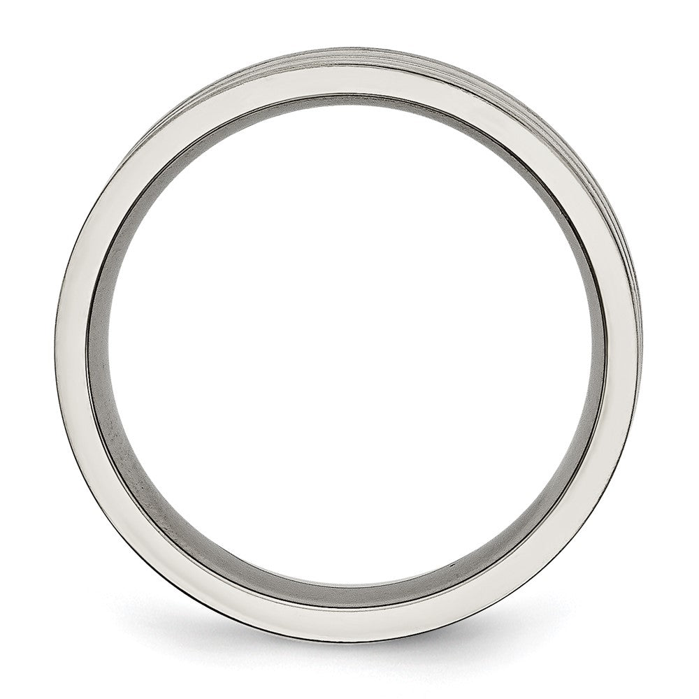 High-quality Brushed Yellow IP-Plated 6mm Titanium Chisel Band - Stylish Value!