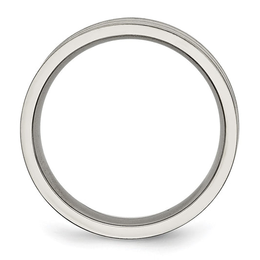 High-quality Brushed Yellow IP-Plated 6mm Titanium Chisel Band - Stylish Value!