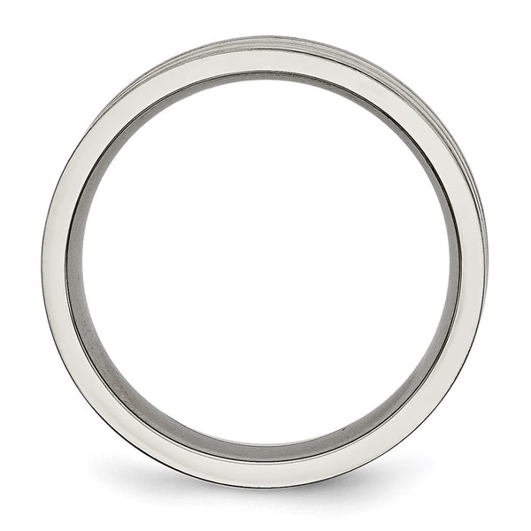 6mm Chiseled Titanium Grooved Ring - Yellow IP-Plated