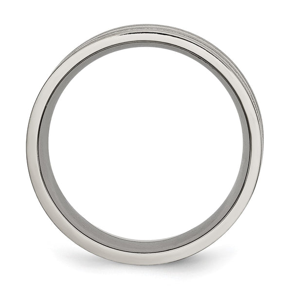 8mm Grooved Band in Brushed Yellow IP-Plated Titanium