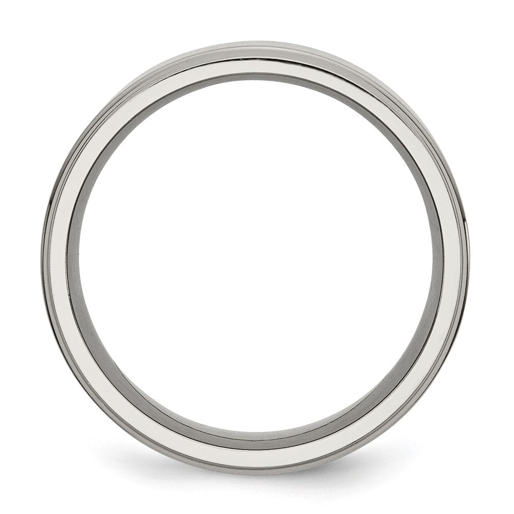 Buy High-quality 8mm Polished Titanium Band - Stylish Ridged Edge, Affordable Price