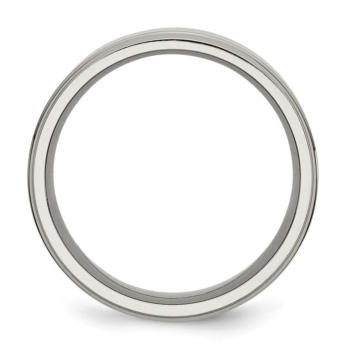 Buy High-quality 8mm Polished Titanium Band - Stylish Ridged Edge, Affordable Price-2