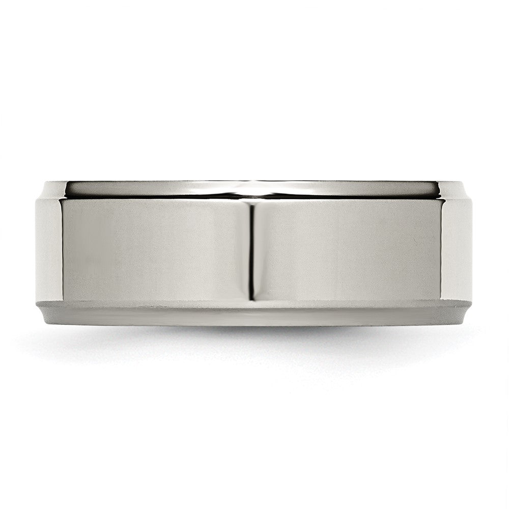 Buy High-quality 8mm Polished Titanium Band - Stylish Ridged Edge, Affordable Price