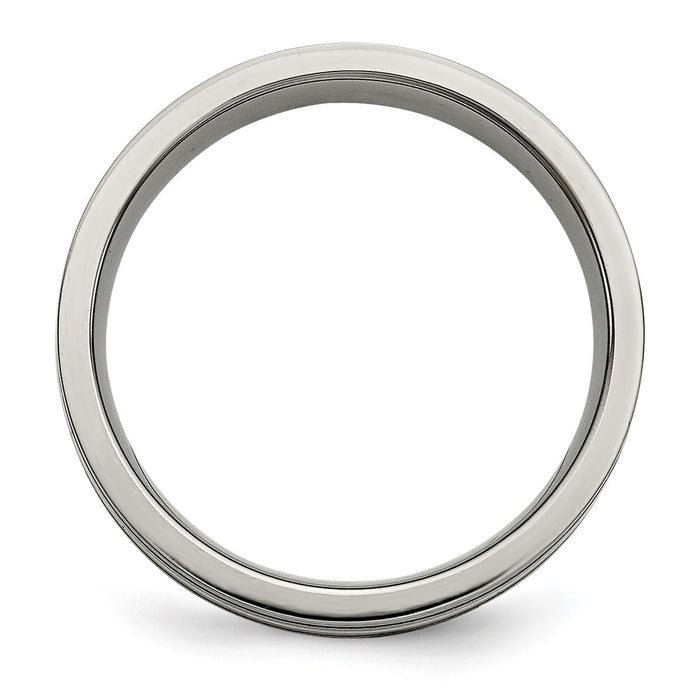 Exclusive 6mm Titanium Chisel Band with Sterling Silver Inlay - Stylish Value-2