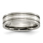 Buy Stylish Titanium Brushed Chisel Band 6mm with Sterling Silver Inlay-10