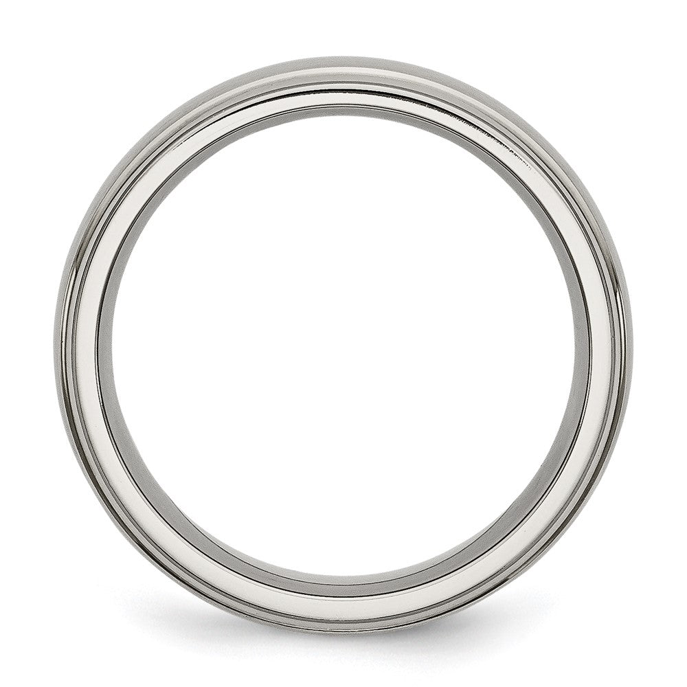 Buy High-Quality 7mm Titanium Chisel Band | Stylish Brushed Center & Ridged Edges