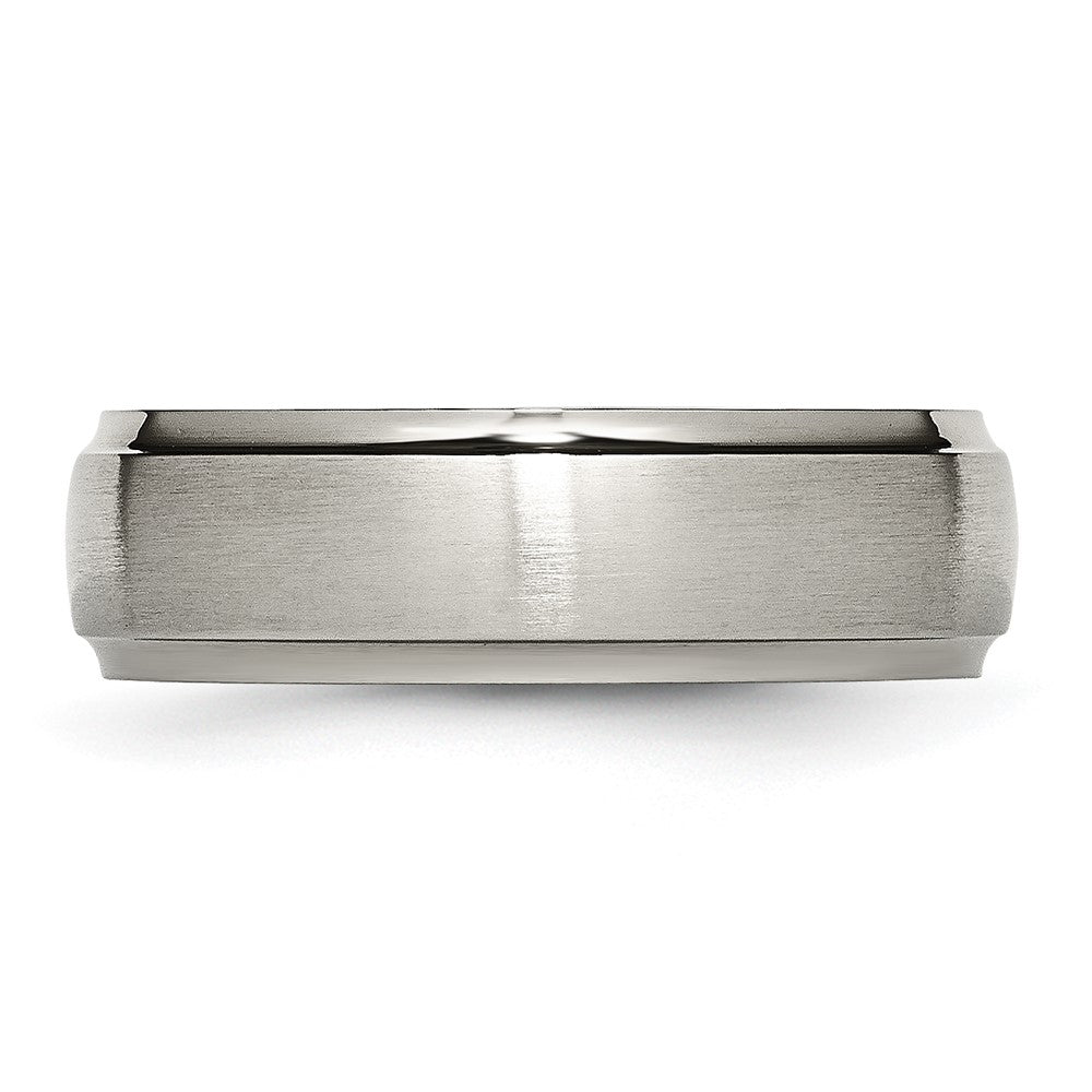 Buy High-Quality 7mm Titanium Chisel Band | Stylish Brushed Center & Ridged Edges