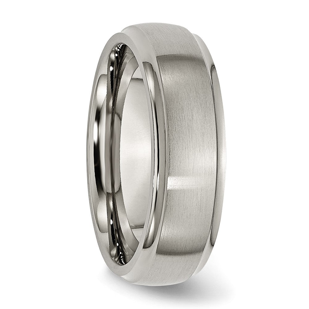 Buy High-Quality 7mm Titanium Chisel Band | Stylish Brushed Center & Ridged Edges