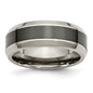 Buy Stylish 8mm Chiseled Titanium Beveled Band with Black Ceramic Center-11
