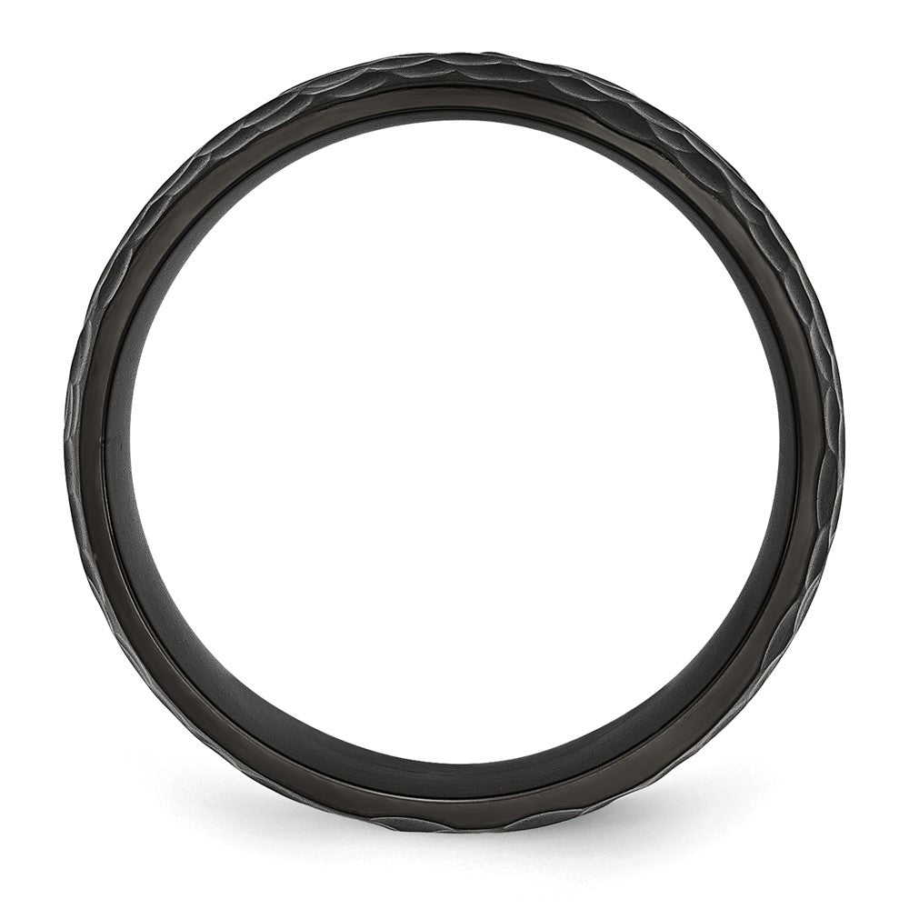 Shop Stylish 8mm Black IP-Plated Hammered Band | Luxury Titanium Finish
