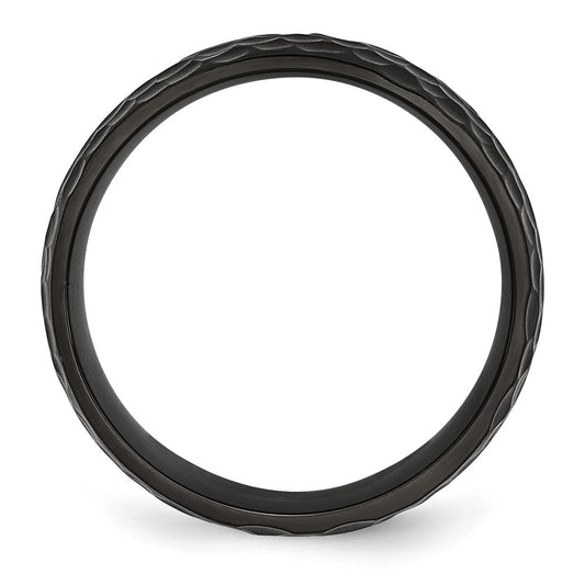 High-Quality 8mm Black IP-Plated Titanium Band - Stylish Brushed Finish
