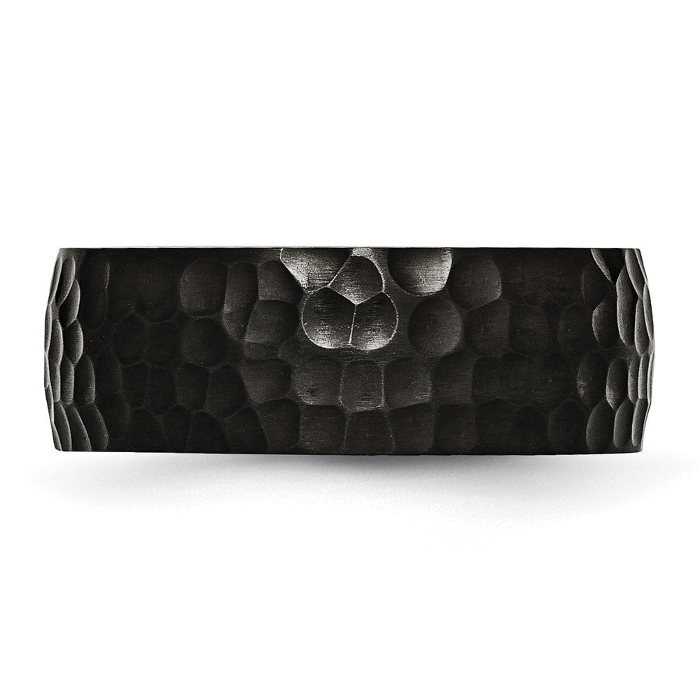 High-Quality 8mm Black IP-Plated Titanium Band - Stylish Brushed Finish